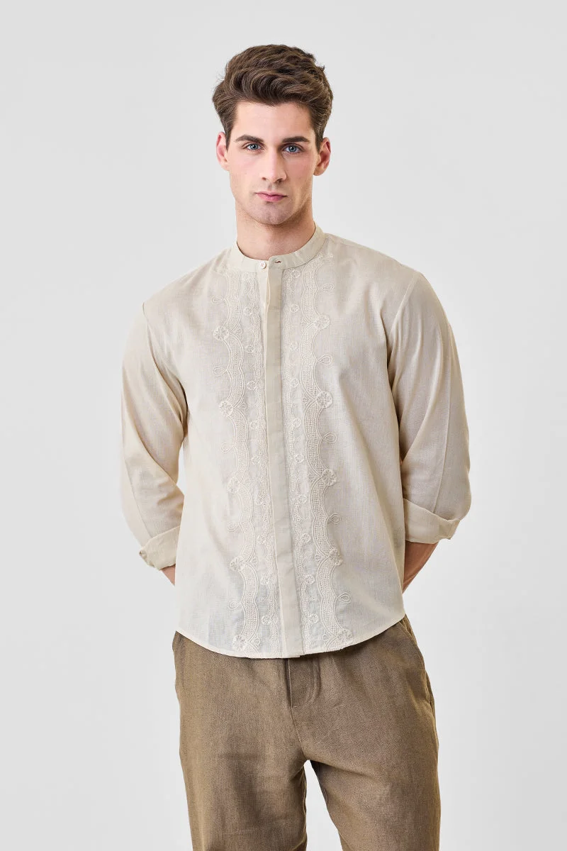 SNITCH Luxe Embroidered Sheer Shirt